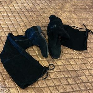 NWOT Aldo black suede thigh-hi boots